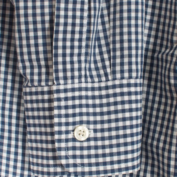 J. Crew Men's Casual Shirt S Blue White Gingham Cotton - Picture 5 of 6